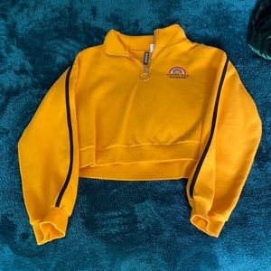 New without tags Chase the Rainbow Bright Yellow/orange Cropped Sweater